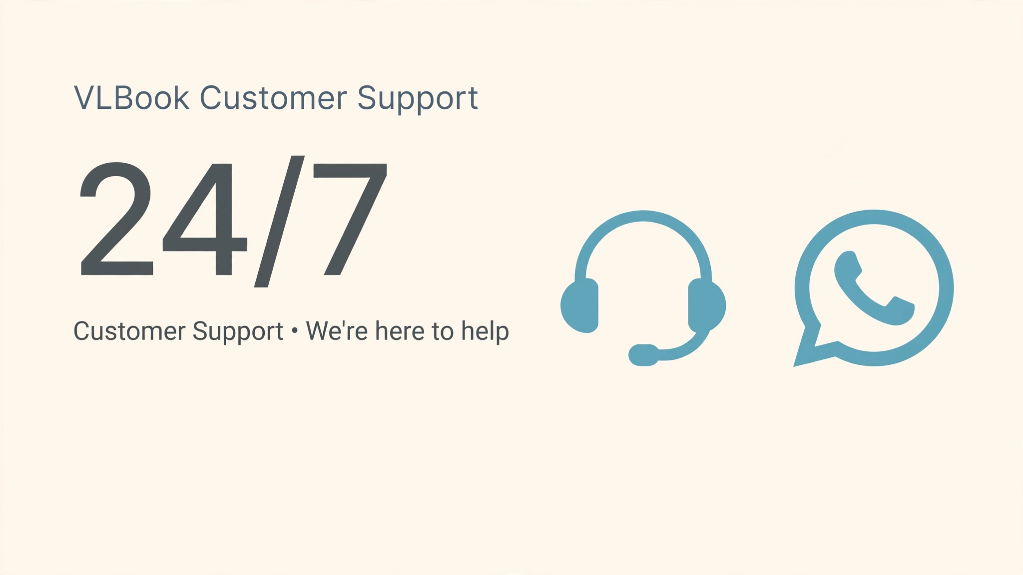 VLBook Customer Support team providing 24/7 customer support via round the clock live chat on the site and WhatsApp for user ID issues