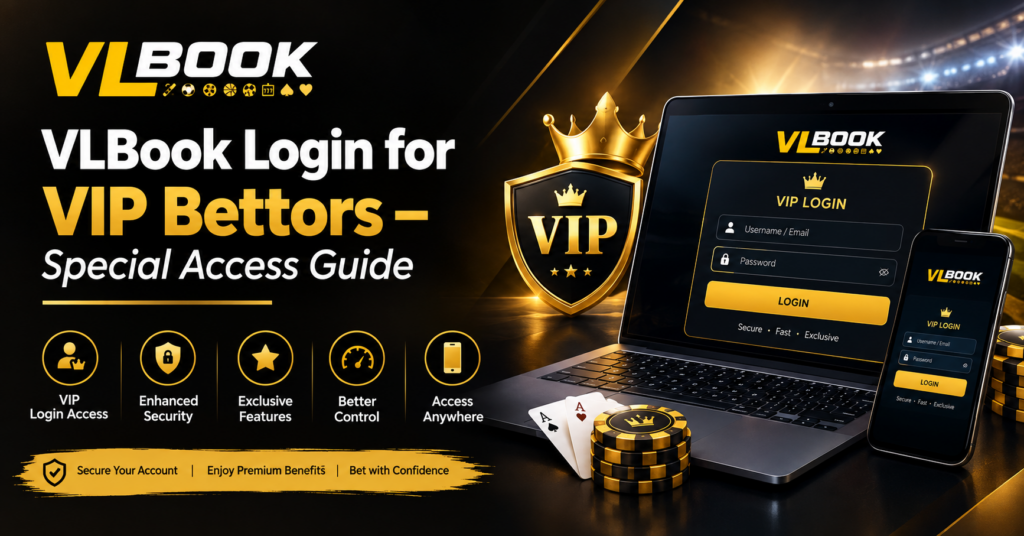 VLBook login for VIP bettors showing secure VIP access on laptop and mobile devices